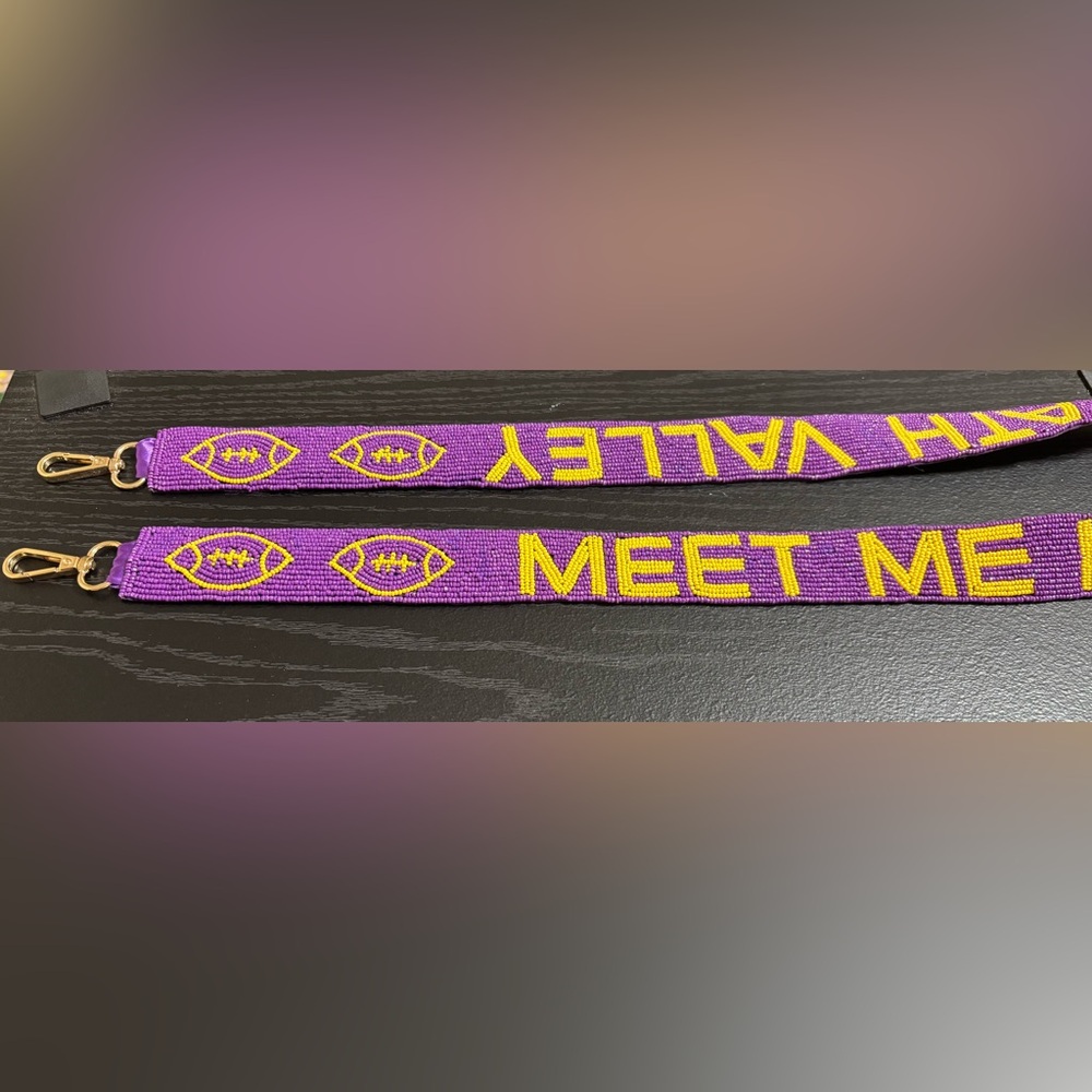 NEW LSU MEET ME IN THE DEATH VALLEY Beaded Purse Strap Geaux Tigers